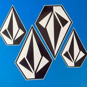 Set of 4 Volcom Stone Stickers XL Surf Snowboard Car Bumper Decal